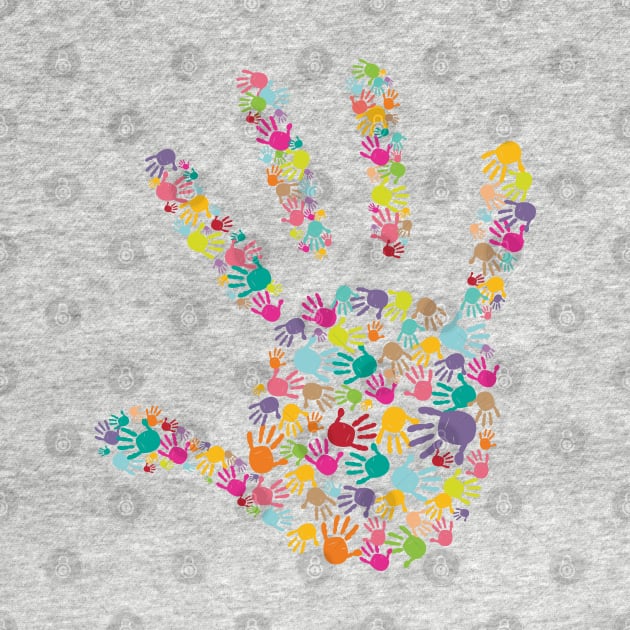 colorful baby handprint kids hands by GULSENGUNEL